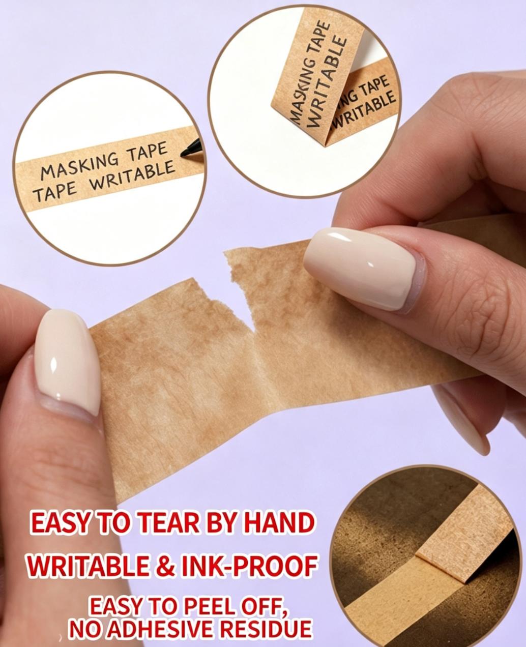 Brown Crepe Paper Masking Tape for Packing & Decoration
