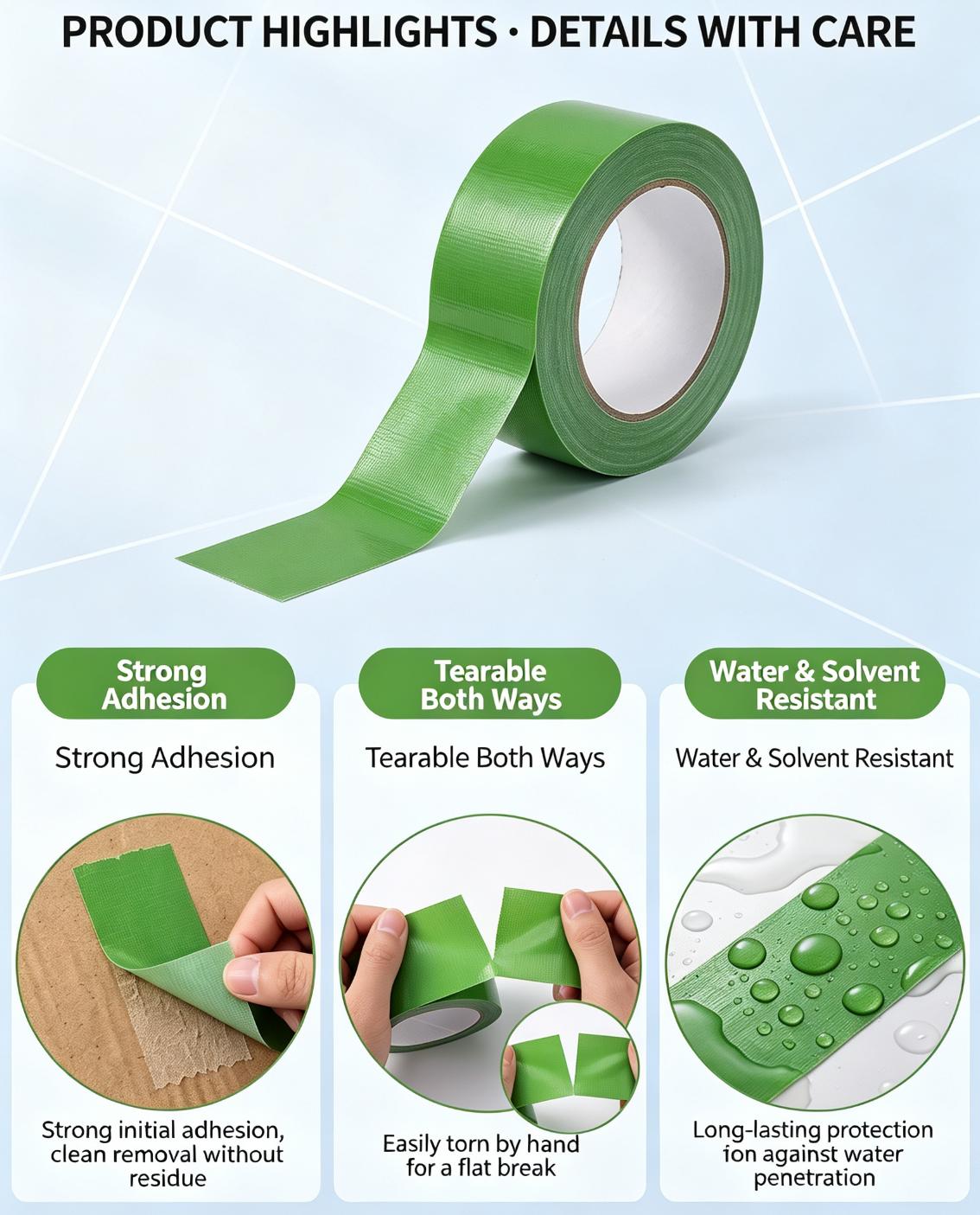 PE Woven Protective Masking Tape for Construction Surface Protection