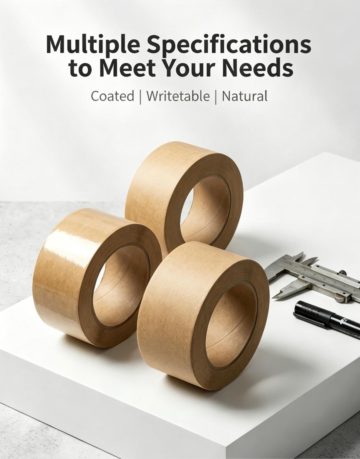  Hand‑Tear Eco‑Friendly Self Adhesive Writeable Brown Kraft Paper Tape