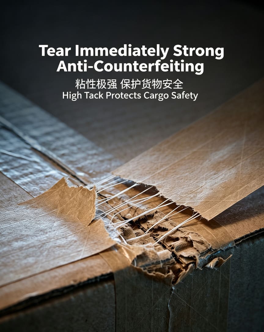 Self Adhesive Waterproof PE Film Laminated Fiber Reinforced Kraft Paper Tape