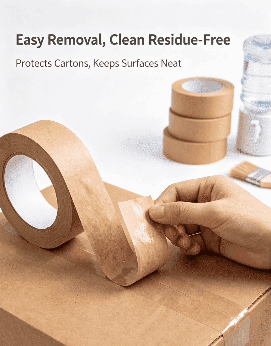 Eco-Friendly Water-Activated Brown Kraft Paper Tape Eco-Friendly Water-Activated Brown Kraft Paper Tape