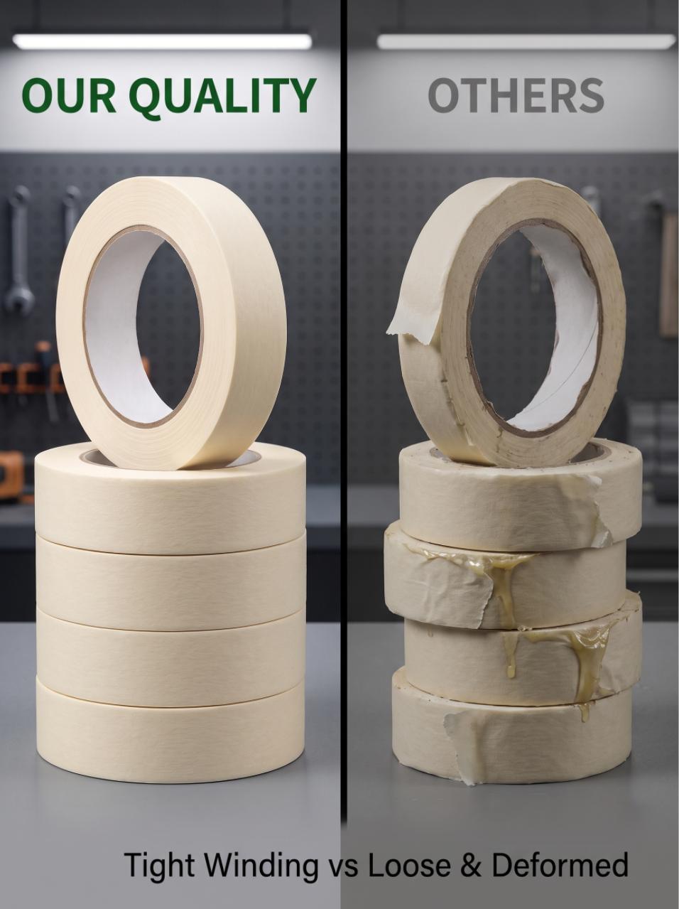 Writable White Crepe Paper masking Tape for Spray Masking, Curves & Corners