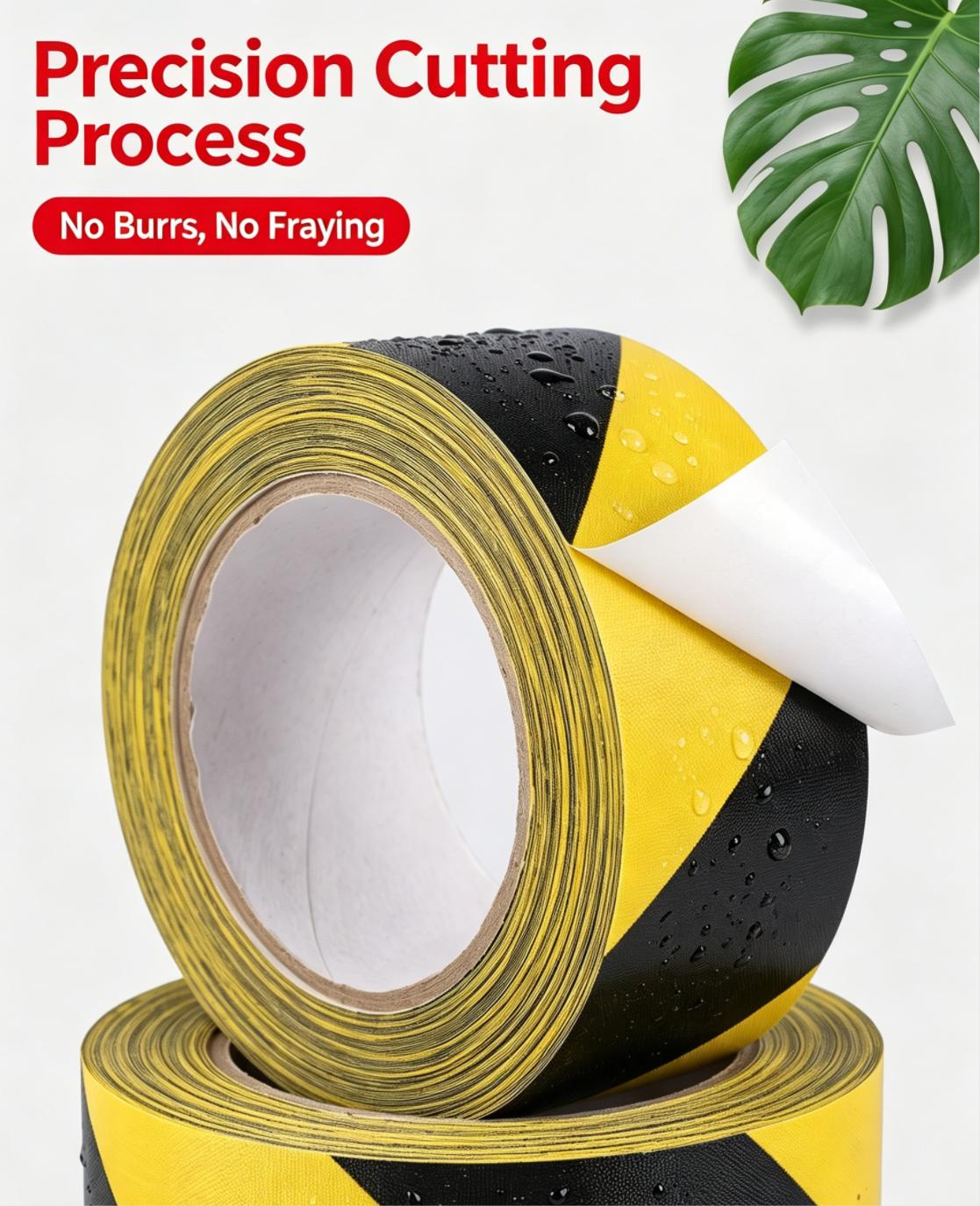 Black Yellow Diagonal Stripe Cloth Duct Warning Tape For Floor Safety Marking