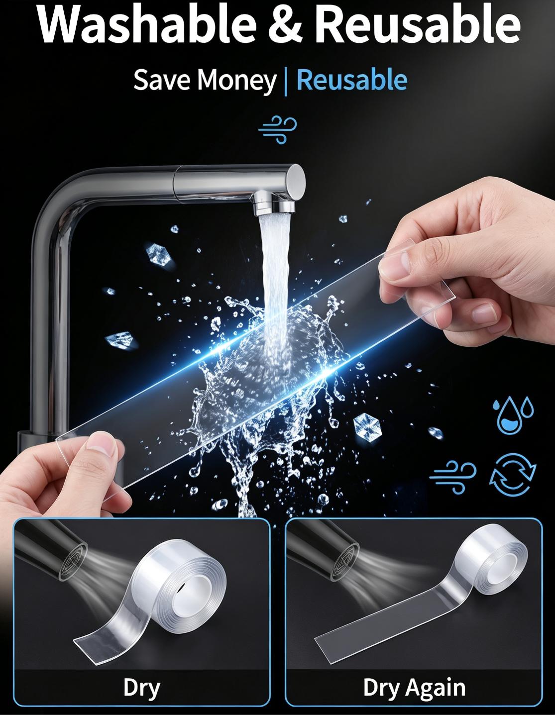 Transparent Double Sided Nano Grip Tape Transparent Double Sided Nano Grip Tape