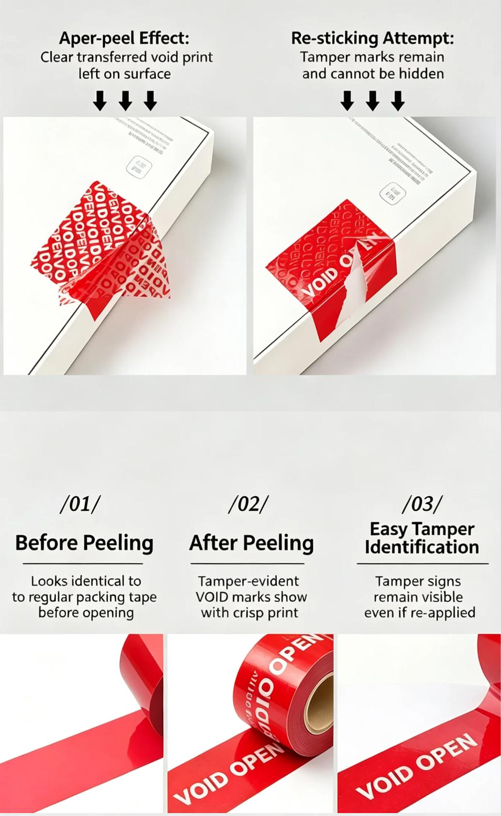 Anti-Counterfeit Sealing Tamper Evident VOID Security Tape