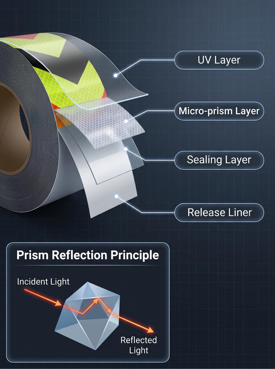 High Visibility PVC Reflective Adhesive Tape for Car Truck Trailer Safety Warningve Tape