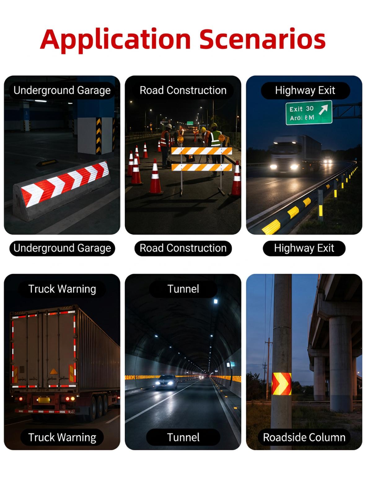 High Visibility PVC Reflective Adhesive Tape for Car Truck Trailer Safety Warning