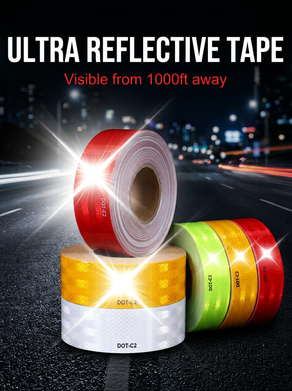  PET Reflective Film Tape Waterproof Durable Safety Warning Reflective Sticker Tape