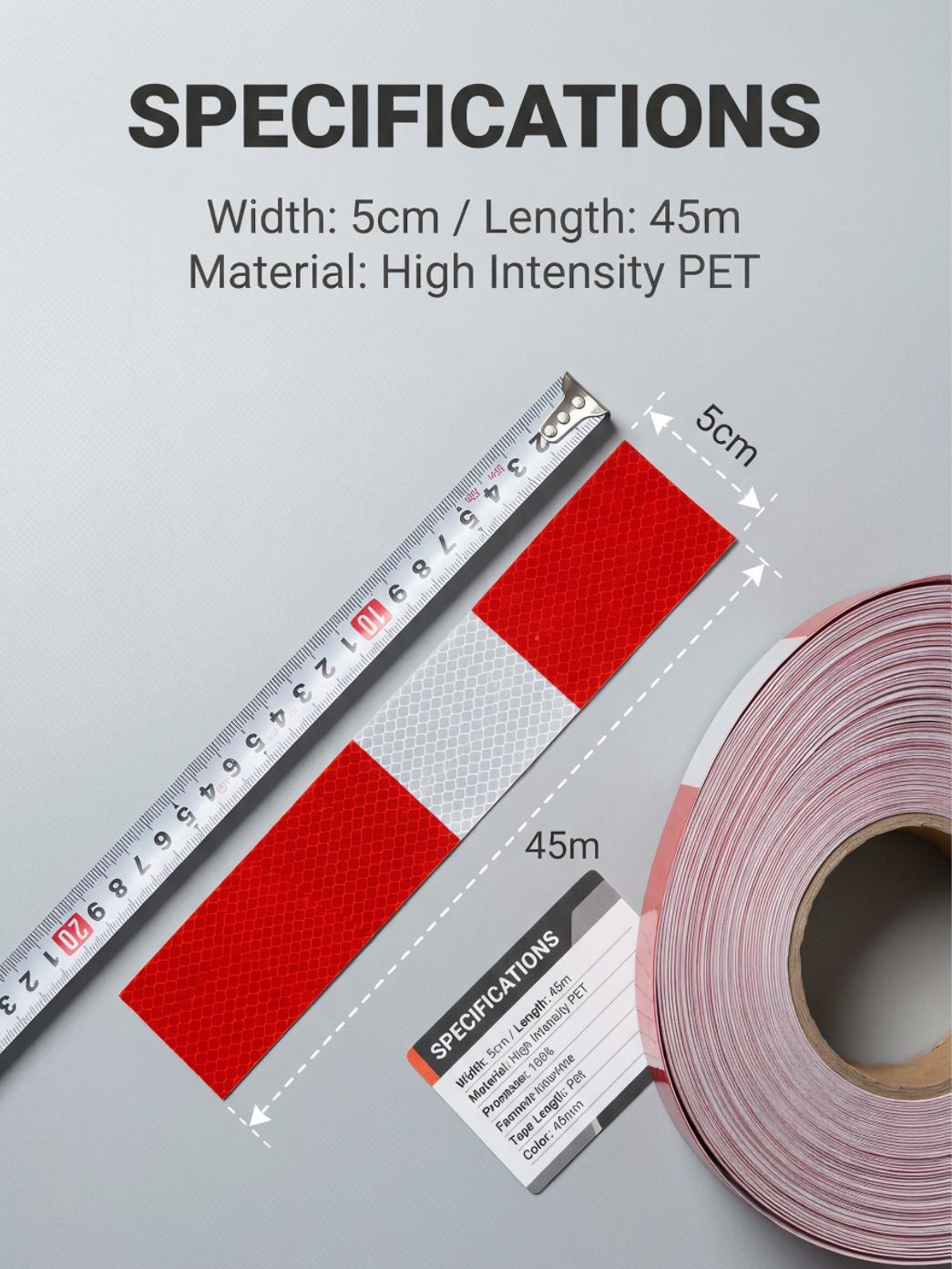  PET Reflective Film Tape Waterproof Durable Safety Warning Reflective Sticker Tape