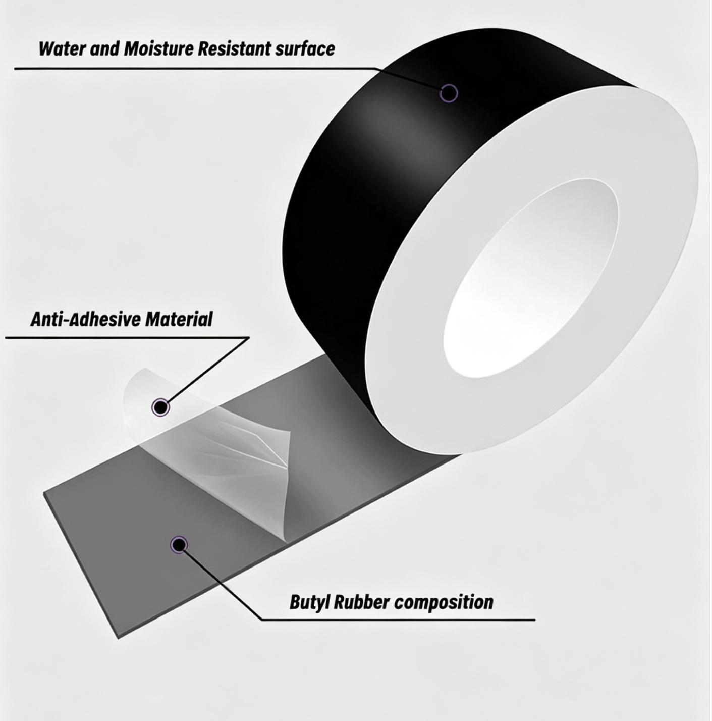 Self‑Adhesive Deck Joist Flashing Tape for Wood Beams Screw Hole Sealing