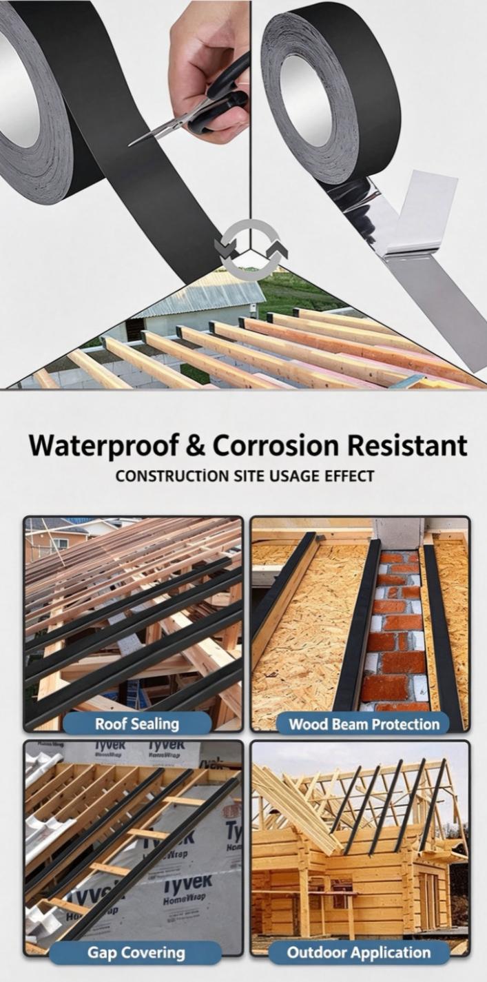 Self‑Adhesive Deck Joist Flashing Tape for Wood Beams Screw Hole Sealing